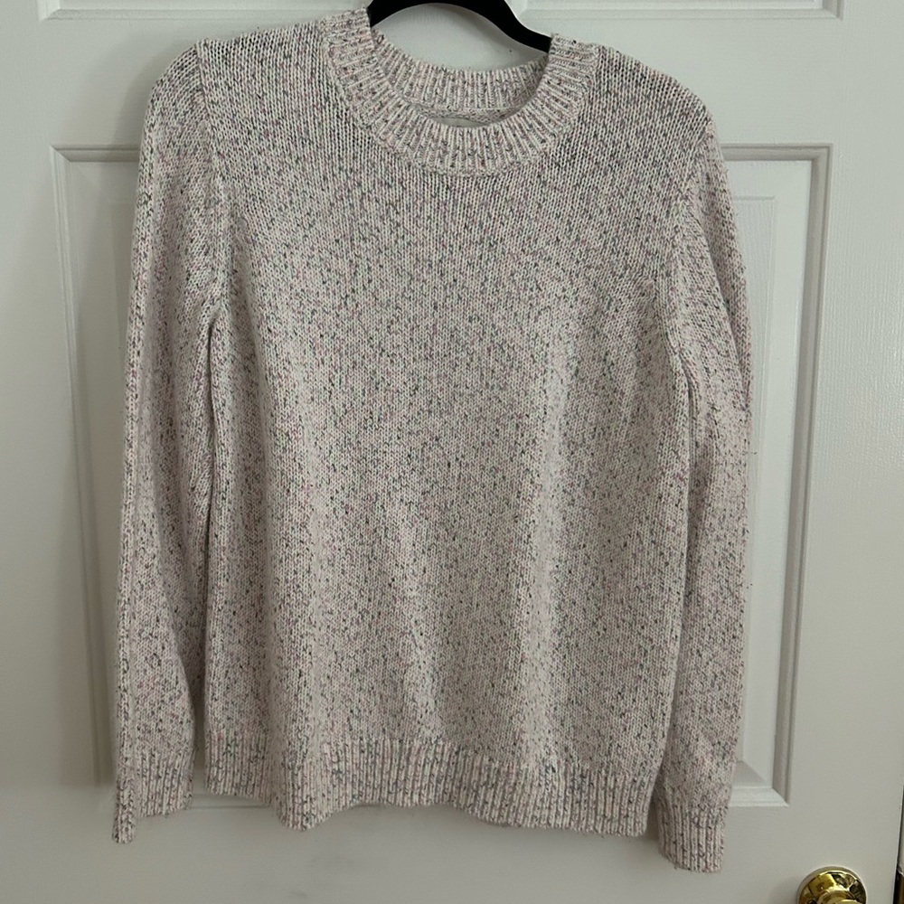 Loft cream multi colored speckled sweater